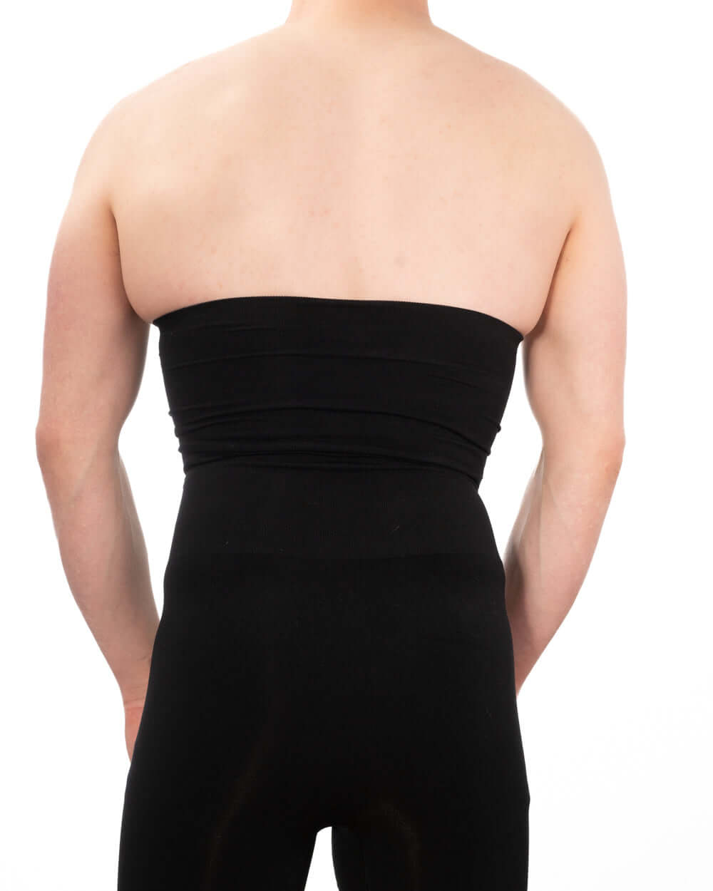 Seamless men's girdle providing firm compression and support for a smoother look, shown from the back.