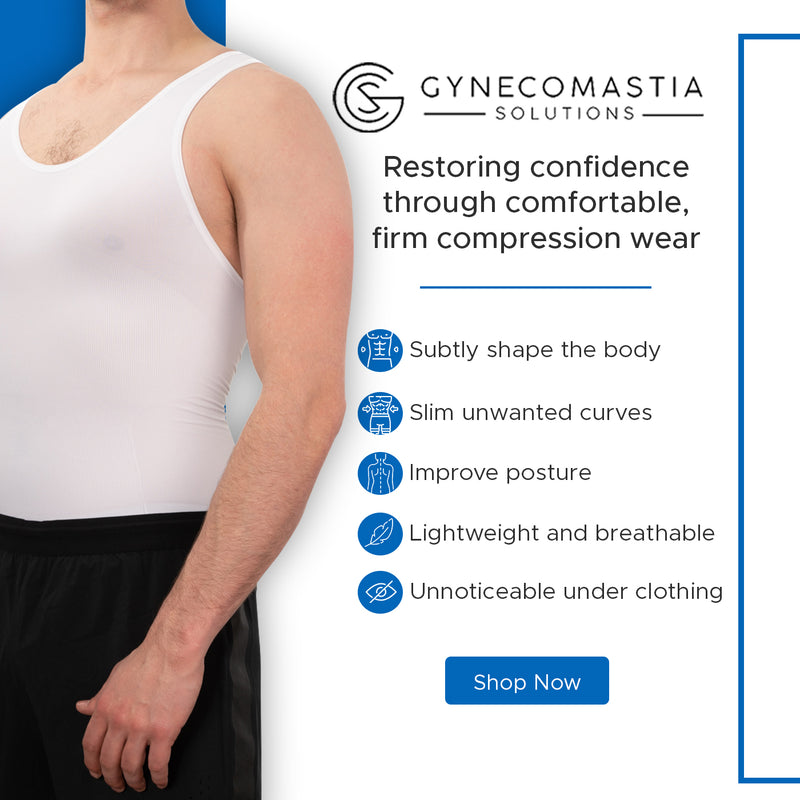 Gynecomastia Compression Shirts for Men White Tank Tops Men Slimming Body  Shaper